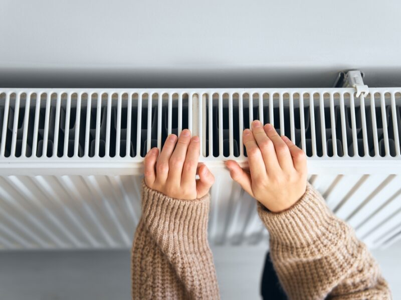 Child,Wearing,Brown,Woolly,Jacket,Warming,Cold,Hand,In,Front